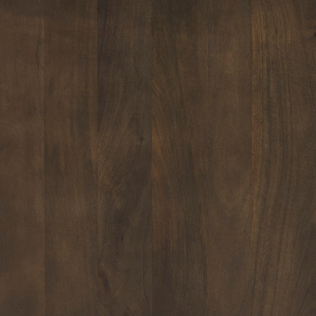 Close up of Terra Dark Brown Wood Round Fluted Dining Table 