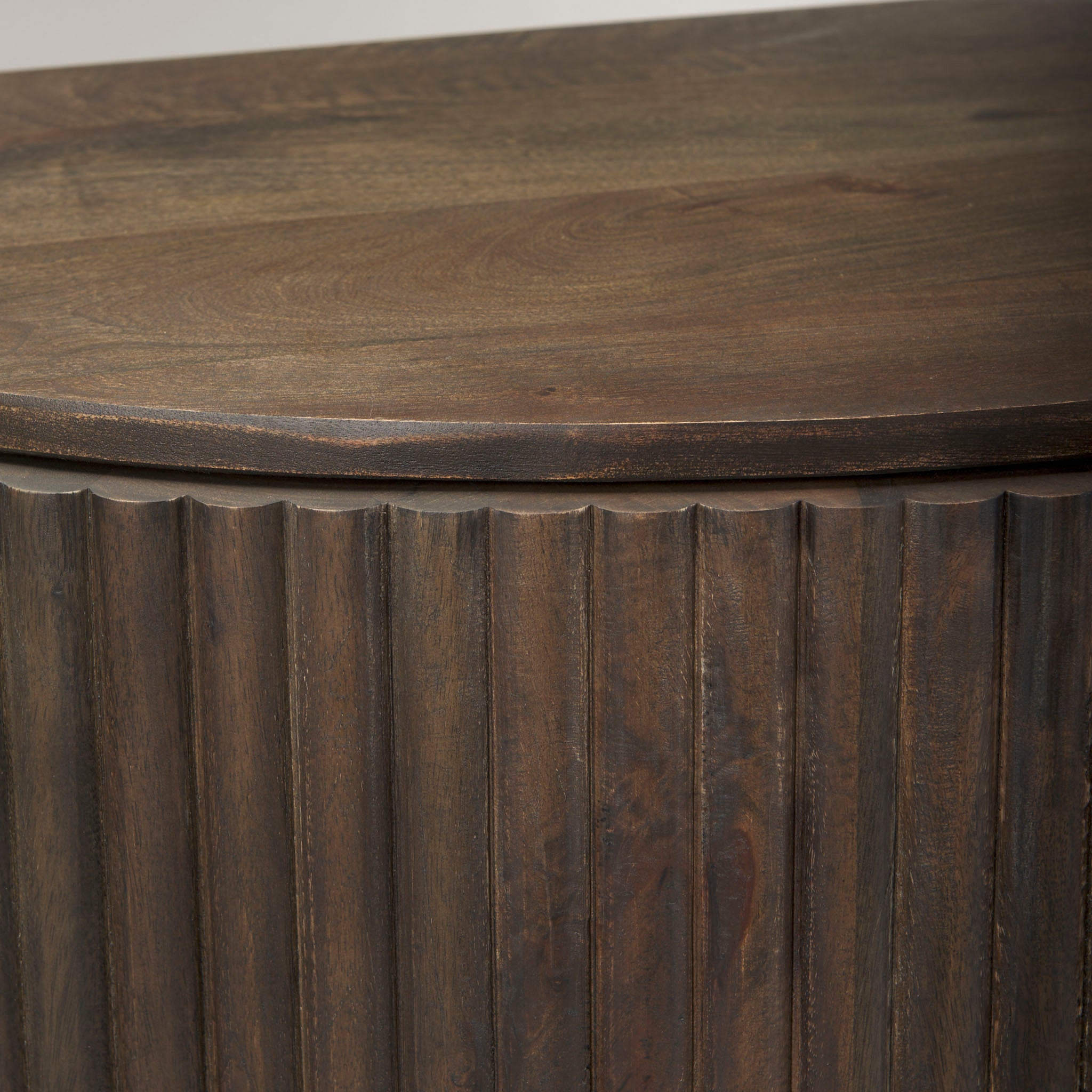 Talia Reeded Half Moon Cabinet in Mocha - Addison West 