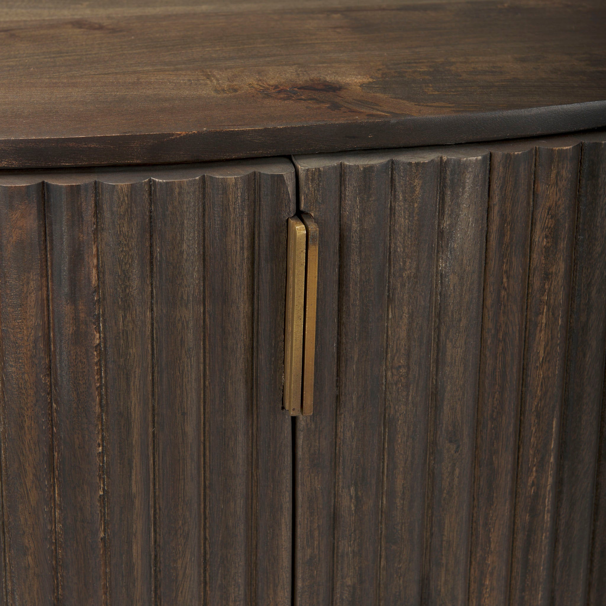 Talia Reeded Half Moon Cabinet in Mocha - Addison West 