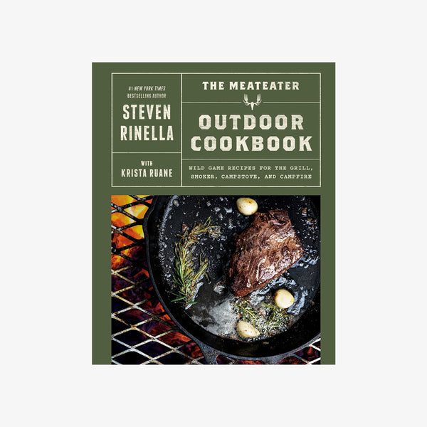 Front cover of The MeatEater Outdoor Cookbook by Steven Rinella on a white background
