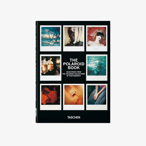 Front cover of The Polaroid Book by Taschen showing collection of polaroid photographs