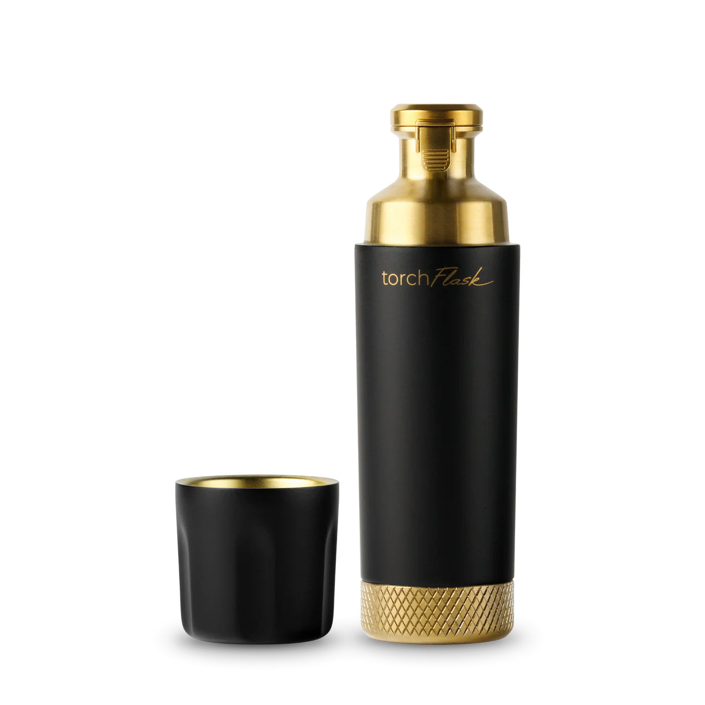 High Camp 9 oz. Torch Flask in Onyx on a white background at Addison West