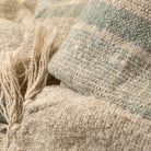 Close up of Tulum Striped Throw in Blue at Addison West
