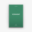 Green and white front cover of Vermont field guide by Wildsam on a white background