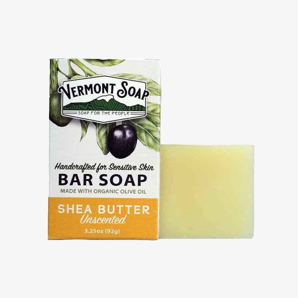 Vermont Soap company shea butter boxed soap on a white background