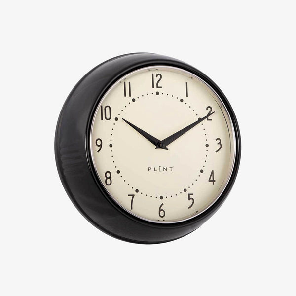 Classic Wall Clock in Black with white face and black numbers