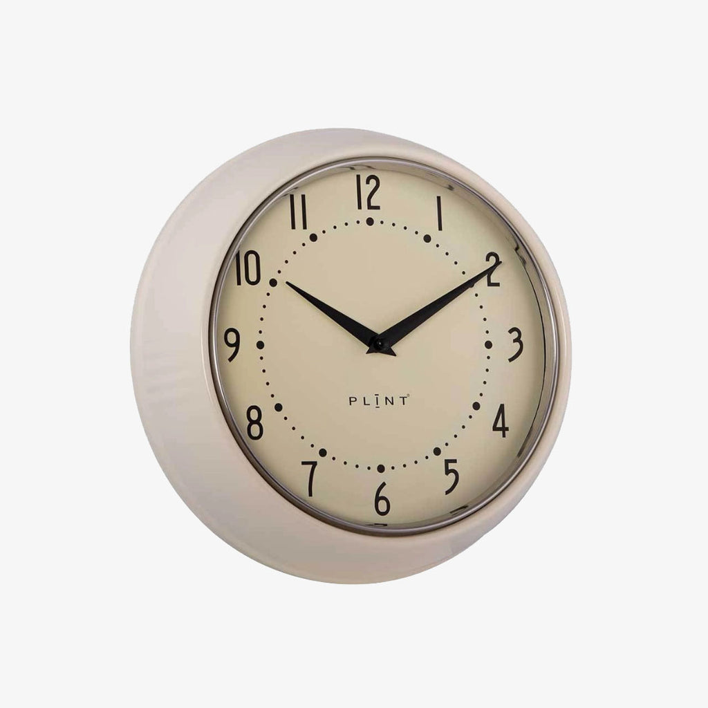 Classic Wall Clock in cream with white face and black numbers