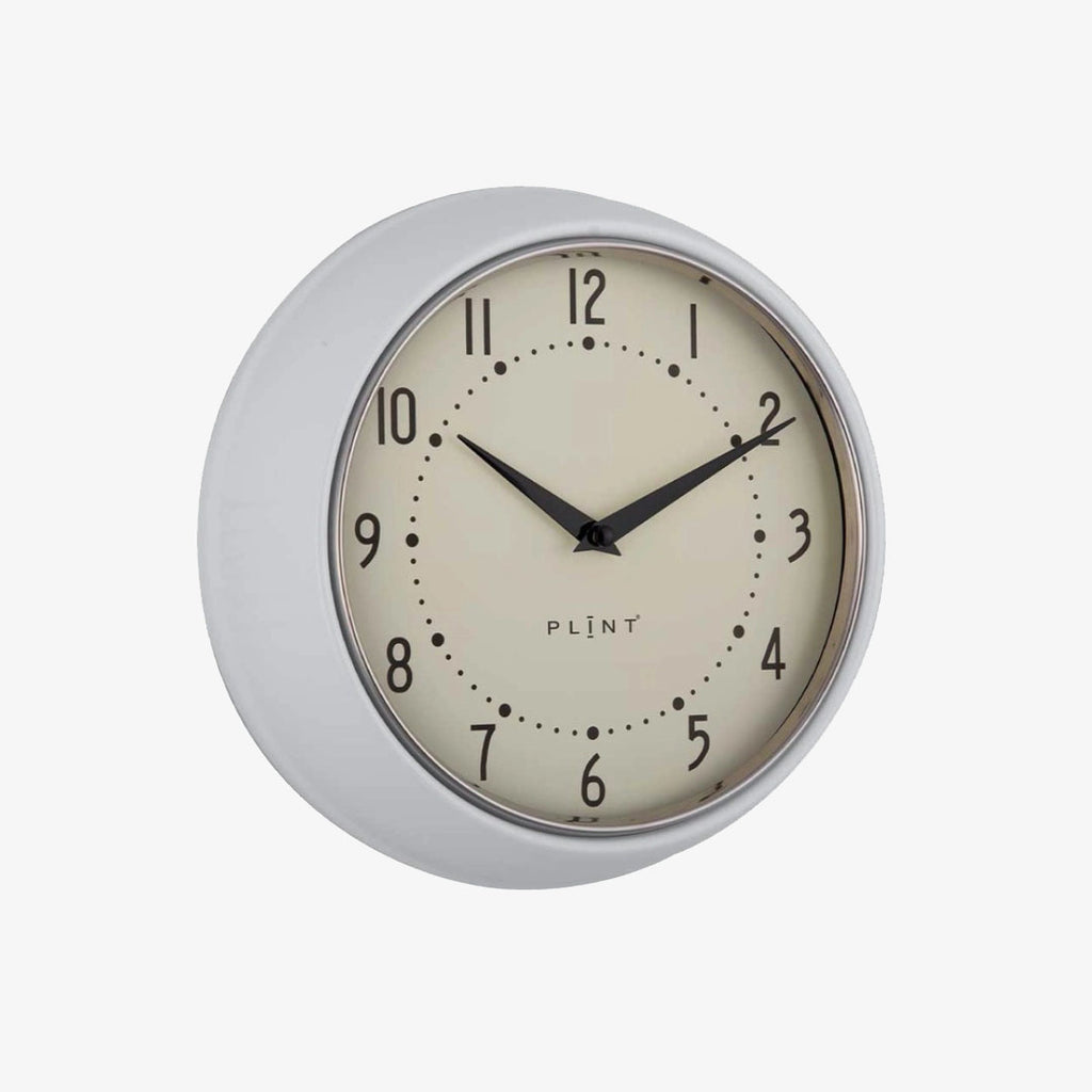 Classic Wall Clock in white with white face and black numbers