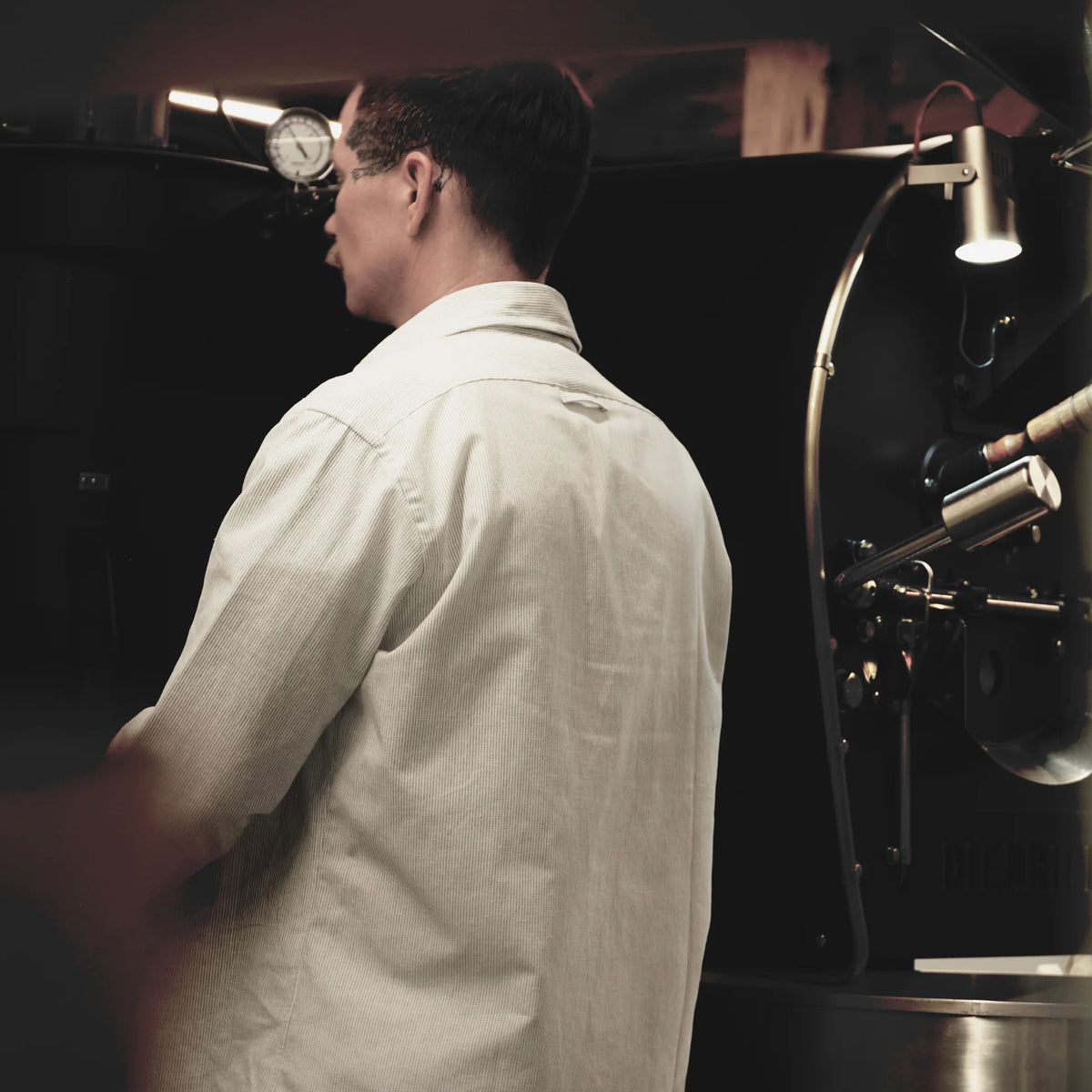 Warren Windsor Button Down in White Stripe on a model at Addison West