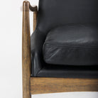 Winston Accent Chair in Black Leather - Addison West 