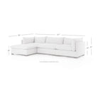 Four Hands Westwood 3-Piece Sectional With Ottoman in Bennett Moon - Addison West 