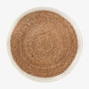 Round Jute Placemat with White Trim on a white background by napa home