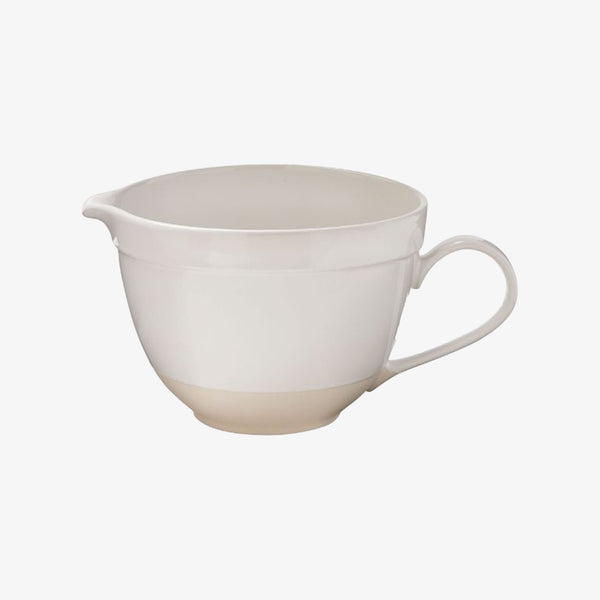 Classic White Ceramic Batter Bowl on a white background