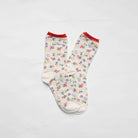 Wildflower Socks in Ivory on a white background at Addison West