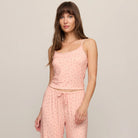 Z Supply Better Off Ditsy Tank in Rosewater shown on model on plain background.