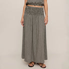Z Supply Brooke Gingham Skirt in Black shown on model on plain background.