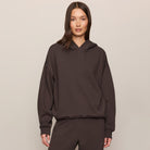 Z Supply First Quarter Hoodie in Cocoa Bean shown on model on plain background.