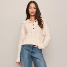 Z Supply Hartwell Sweater in Sandstone shown on model on plain background.