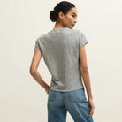 Z Supply Modern Slub Tee in Classic Heather Grey shown on model on plain background.