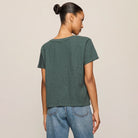 Z Supply Nomad V-Neck Tee in Emerald Cove shown on model on plain background.