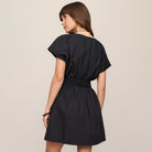 Z Supply Sanna Mini Dress in Black shown on model on plain background.