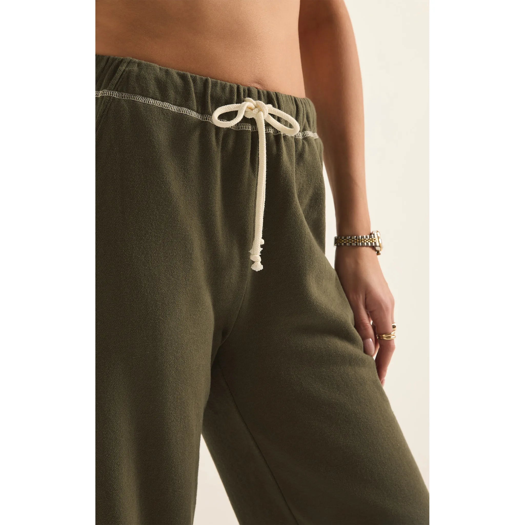 Z Supply Huntington French Terry Pant in Grape Leaf - Addison West 