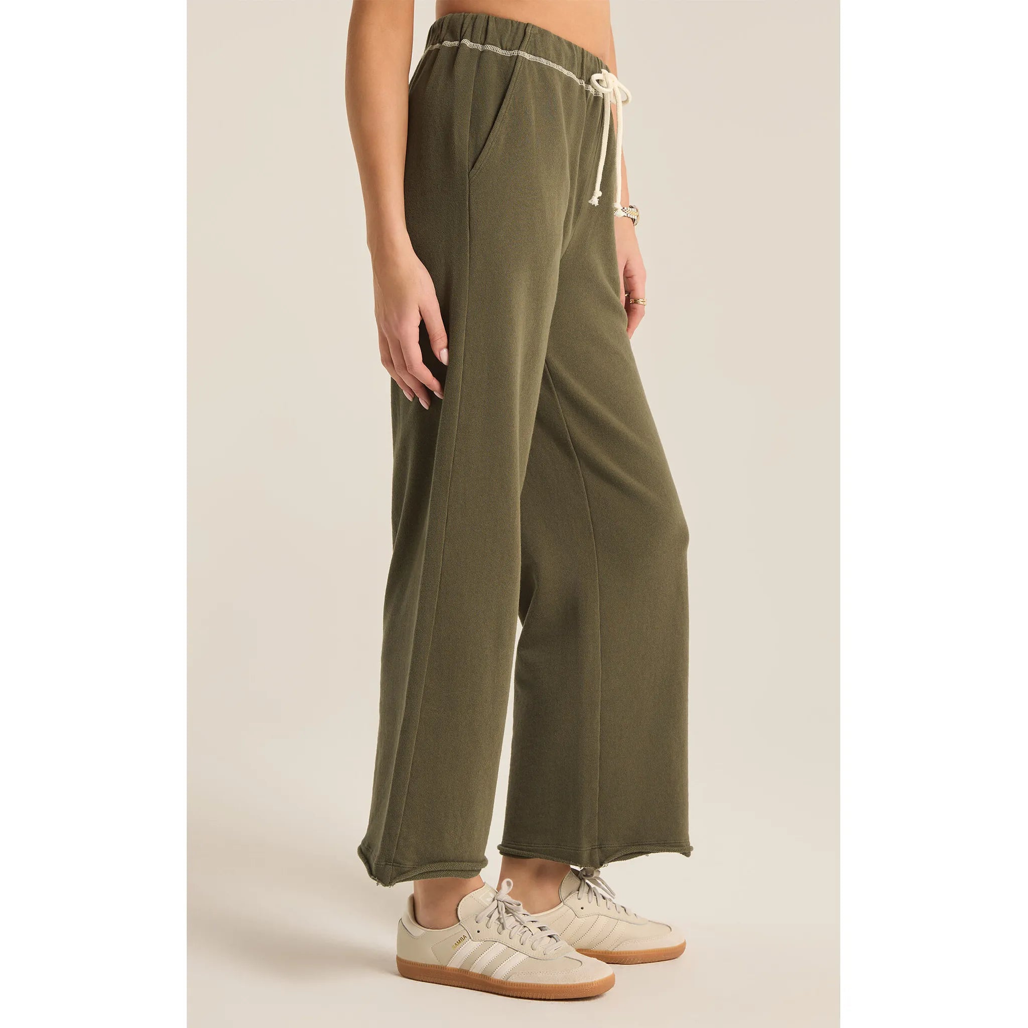 Z Supply Huntington French Terry Pant in Grape Leaf - Addison West 