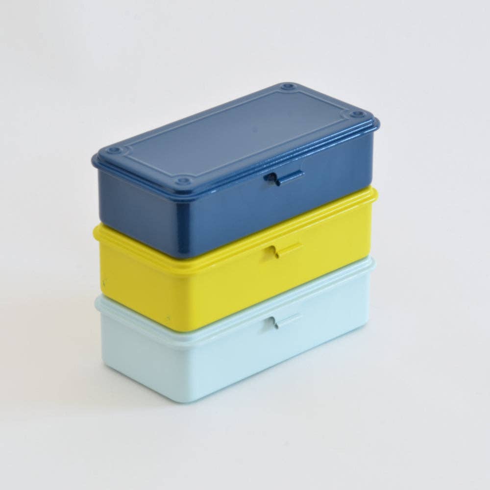 Toyo Steel Stackable Storage Box T-190 in Yellow on a white background at Addison West