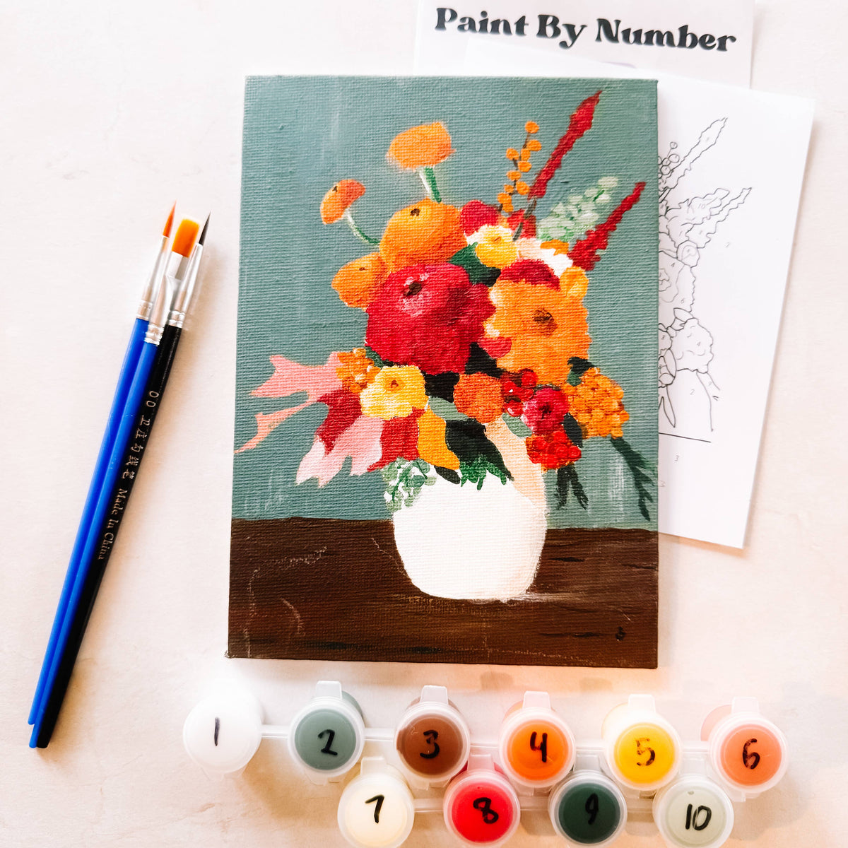 Fall Florals Mini Paint By Number on a white background at Addison West