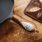 Leather And Pendleton® Wool Panhandler in Chestnut on a pan at Addison West