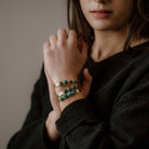 Commonform Bridger Cuff in Turquoise on model at the Addison West.