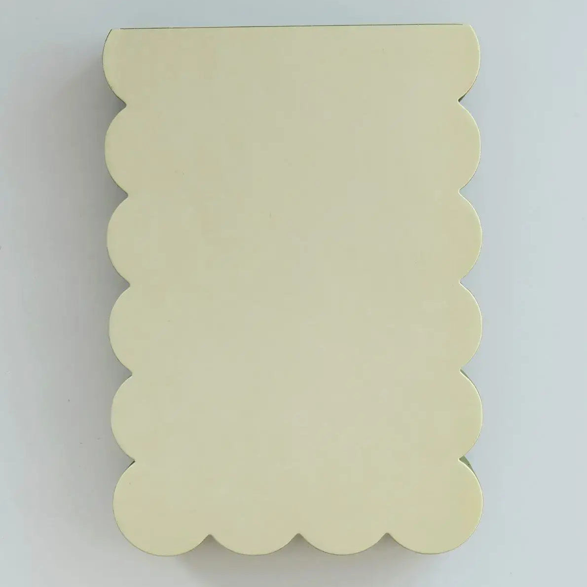 Idlewild Co. Scalloped Shaped Notepad in Chartreuse And Olive on a white background at Addison West