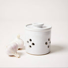 Farmhouse Pottery Silo Garlic Keeper on a white background at Addison West