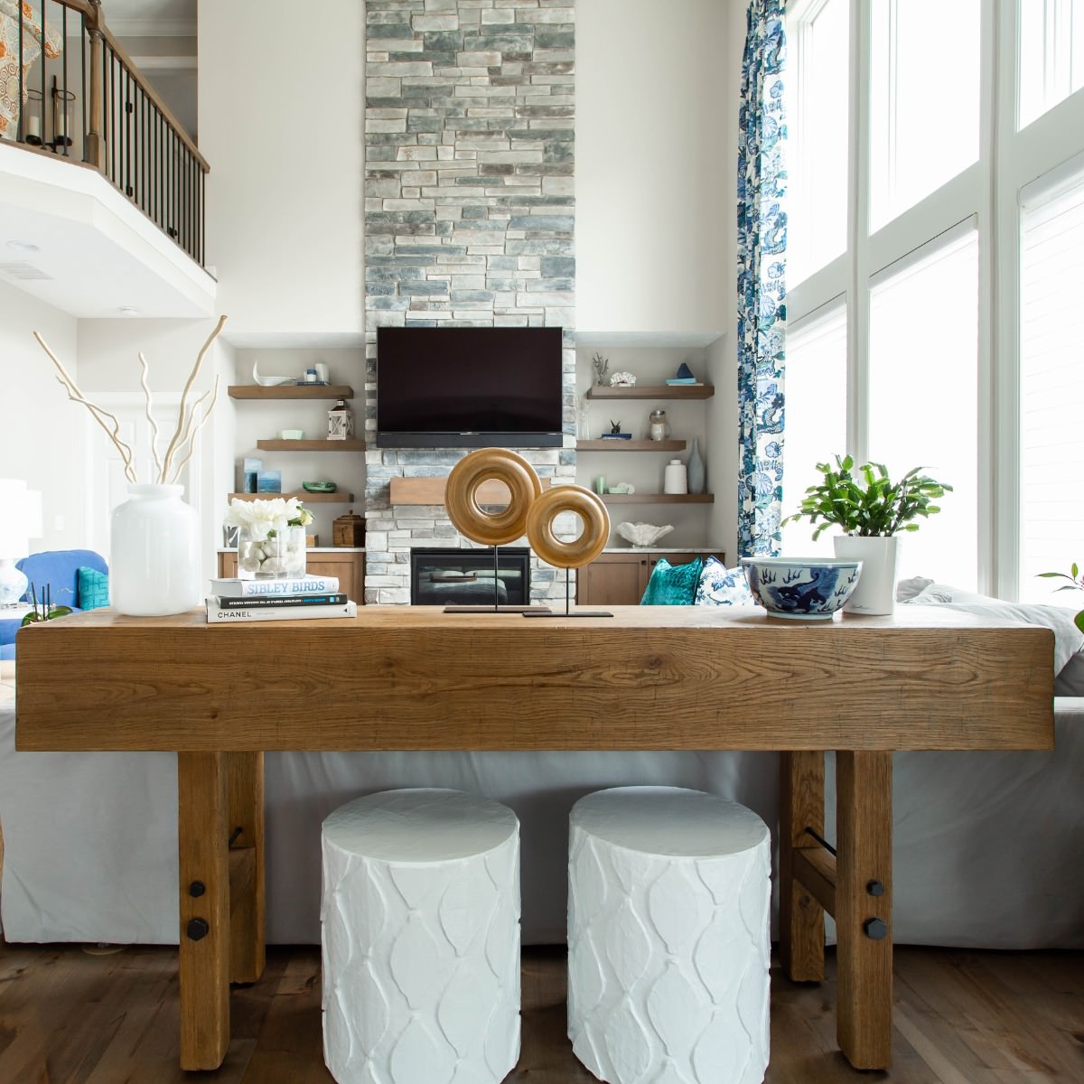 Maker's Console Table in a living room at Addison West