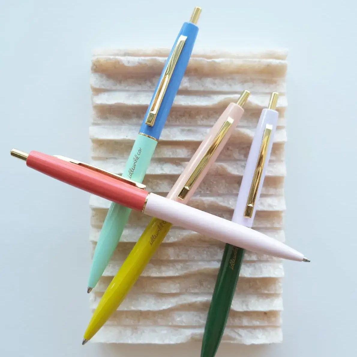 Rainbow Retro Pens, Set of 4 on a white background at Addison West