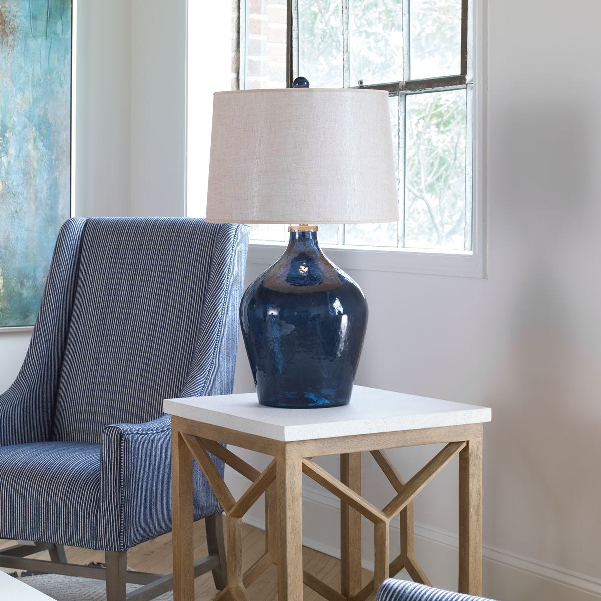 Langford Table Lamp on a table at Addison West