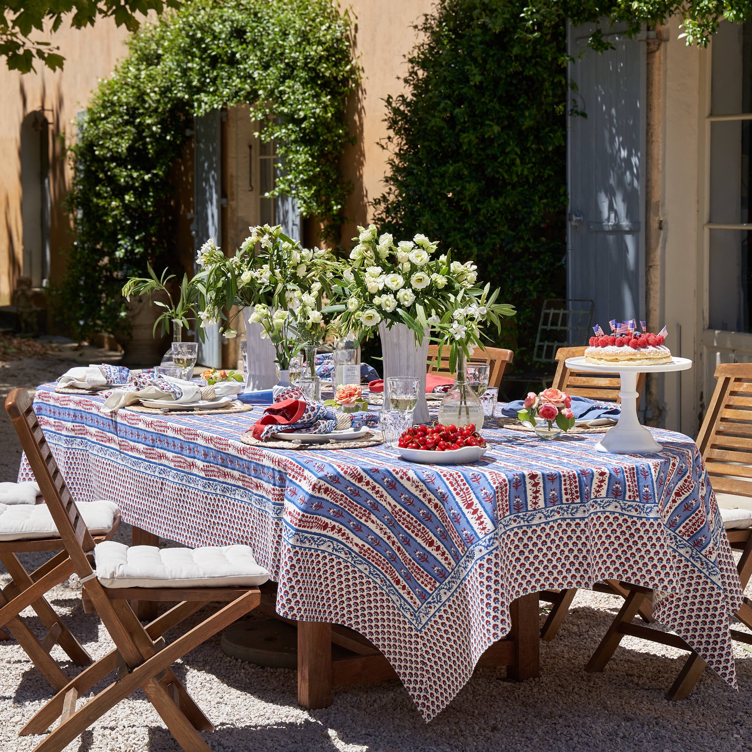 Provence Avignon Tablecloth on a table at Addison West