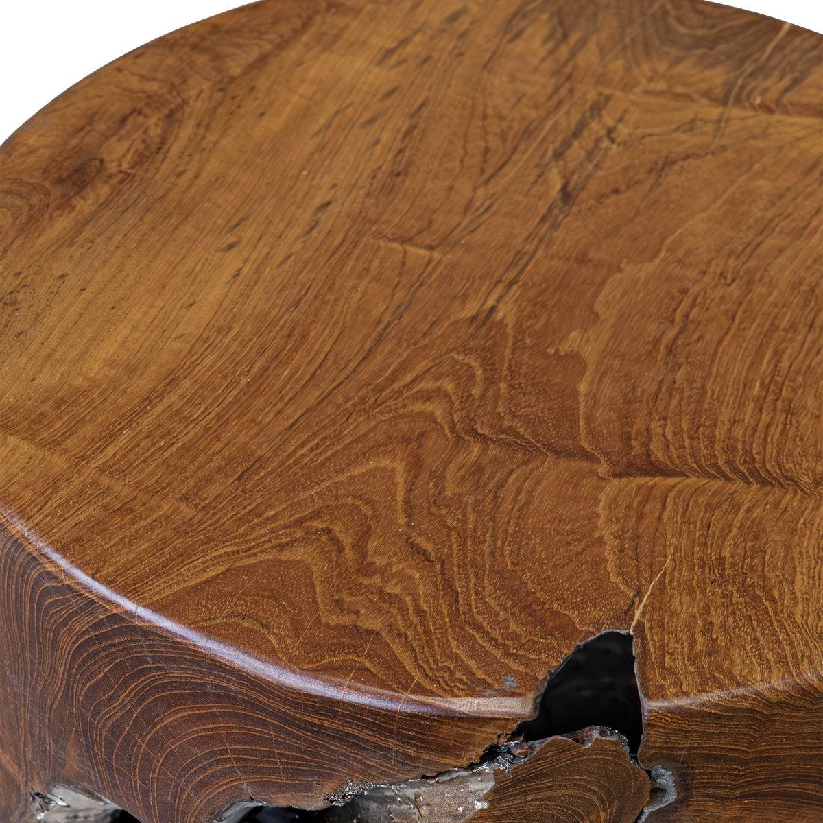 Close up of Ravien Accent Stool on a white background at Addison West