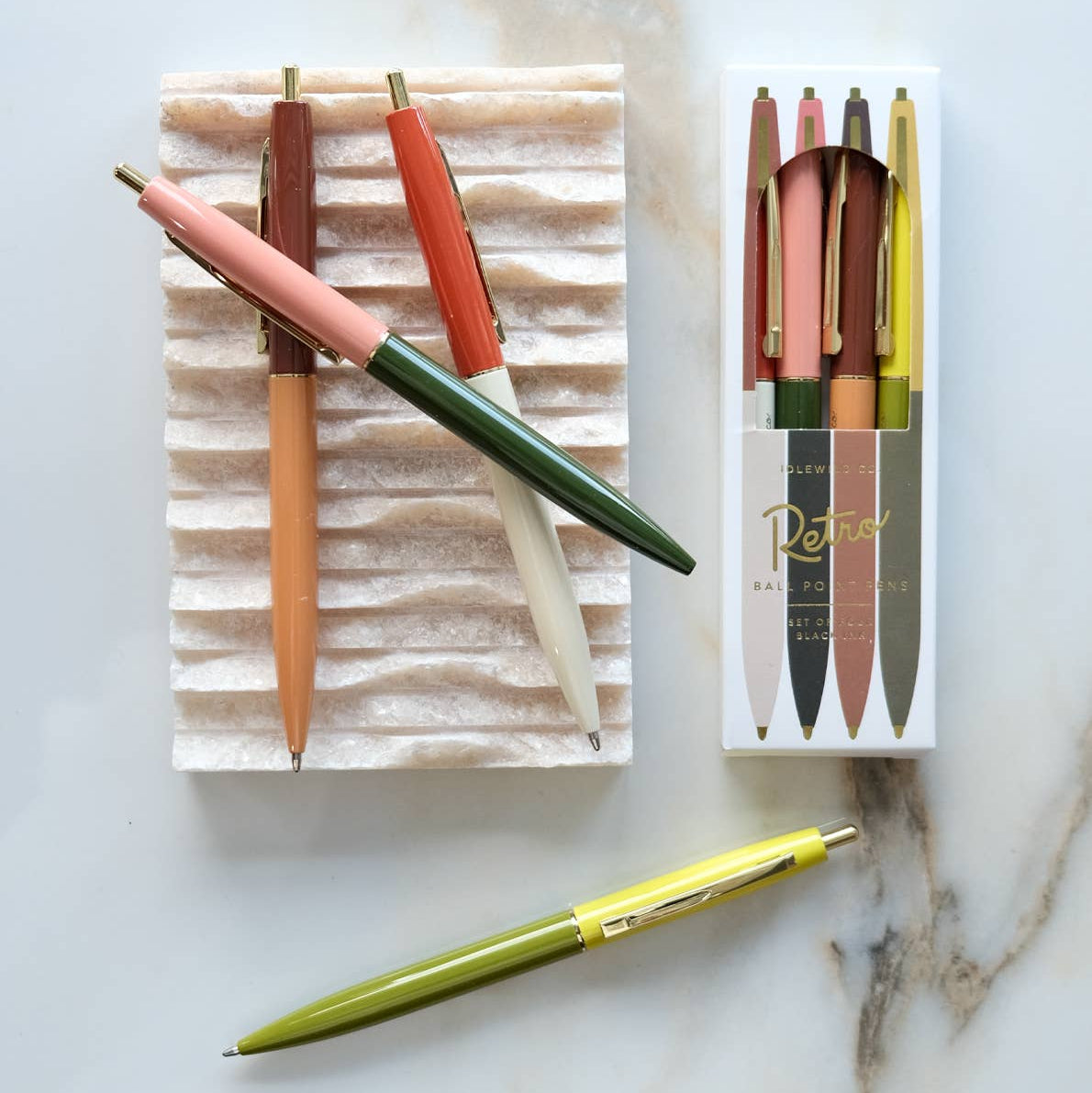 Desert Tone Retro Pens, Set of 4 on a white background at Addison West