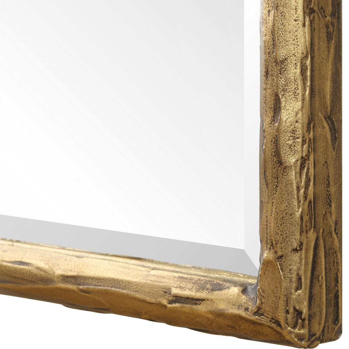 Close up of Sutcliffe Vanity Mirror on a white background a table at Addison West