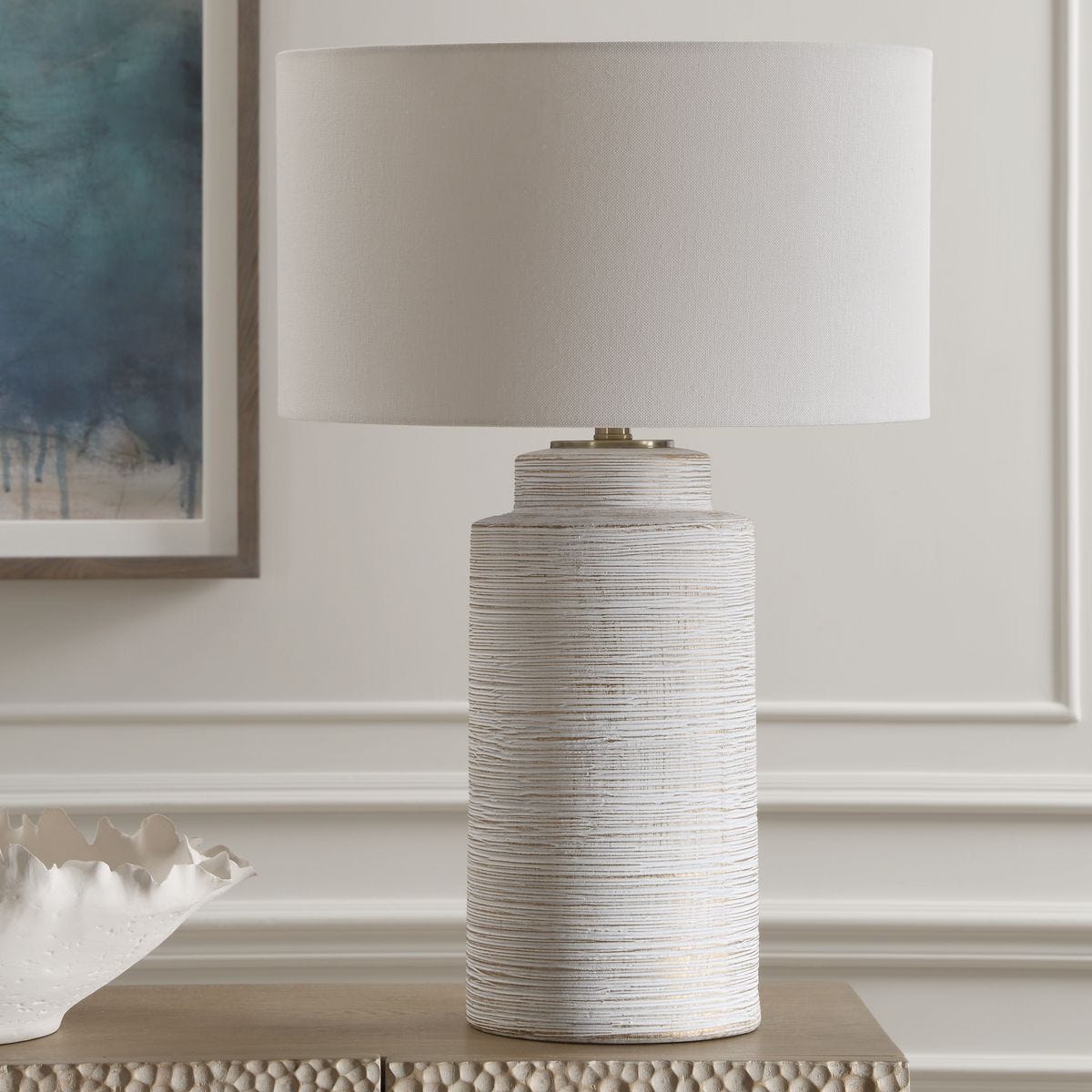 Creston Table Lamp on a table at Addison West