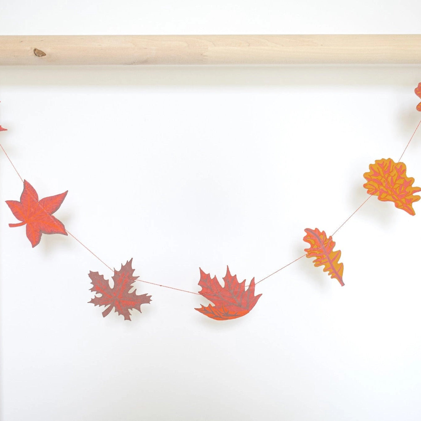 East End Press Autumn Leaves Sewn Garland on a white background at Addison West
