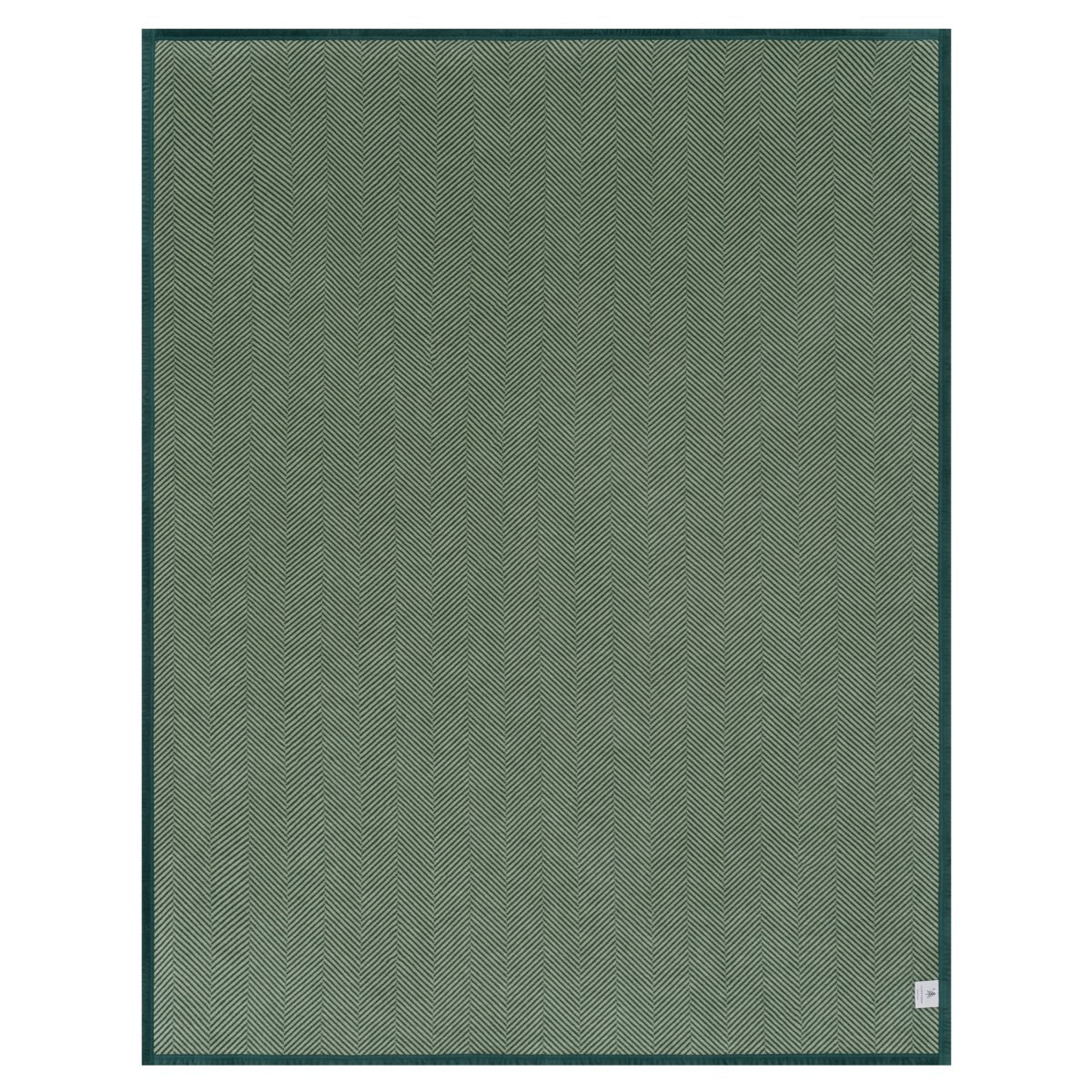 ChappyWrap Harborview Herringbone Blanket in Forest Green on a white background at Addison West