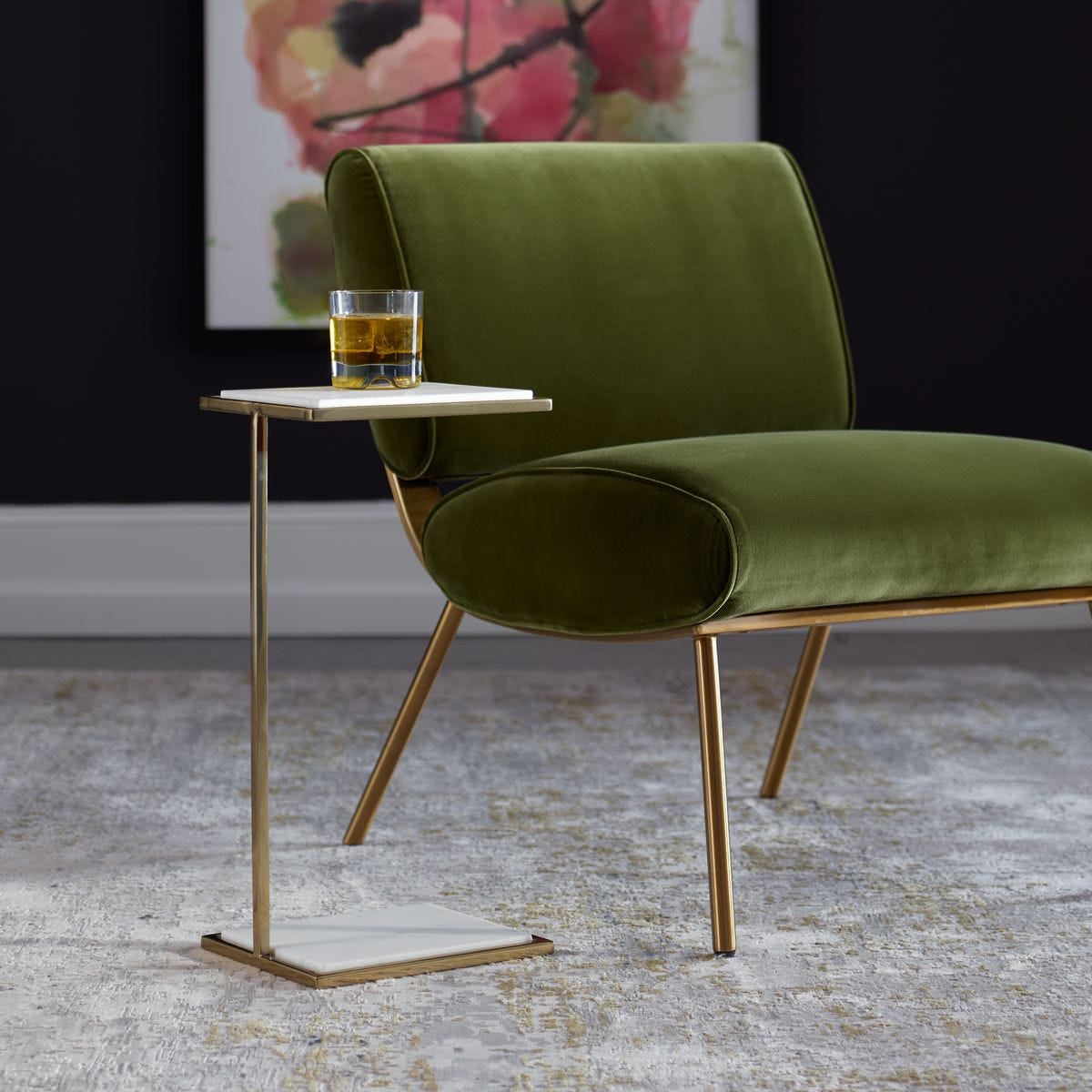 Ellison Drink Table in a living room at Addison West