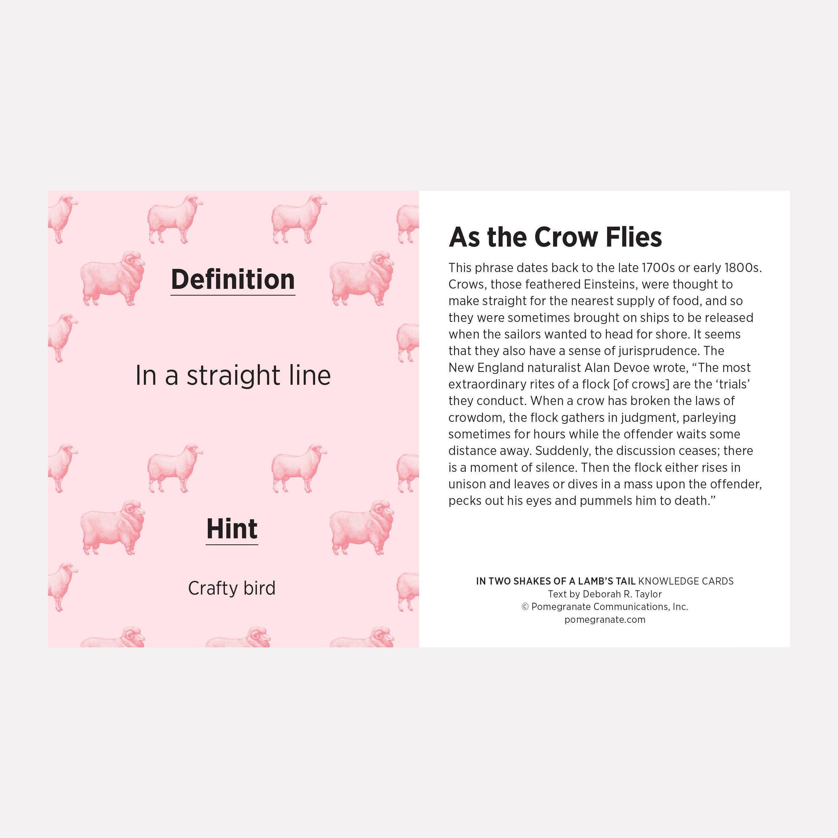 In Two Shakes of a Lamb's Tail: A Quiz Deck of Curious Sayings Knowledge Cards on a white background at Addison West