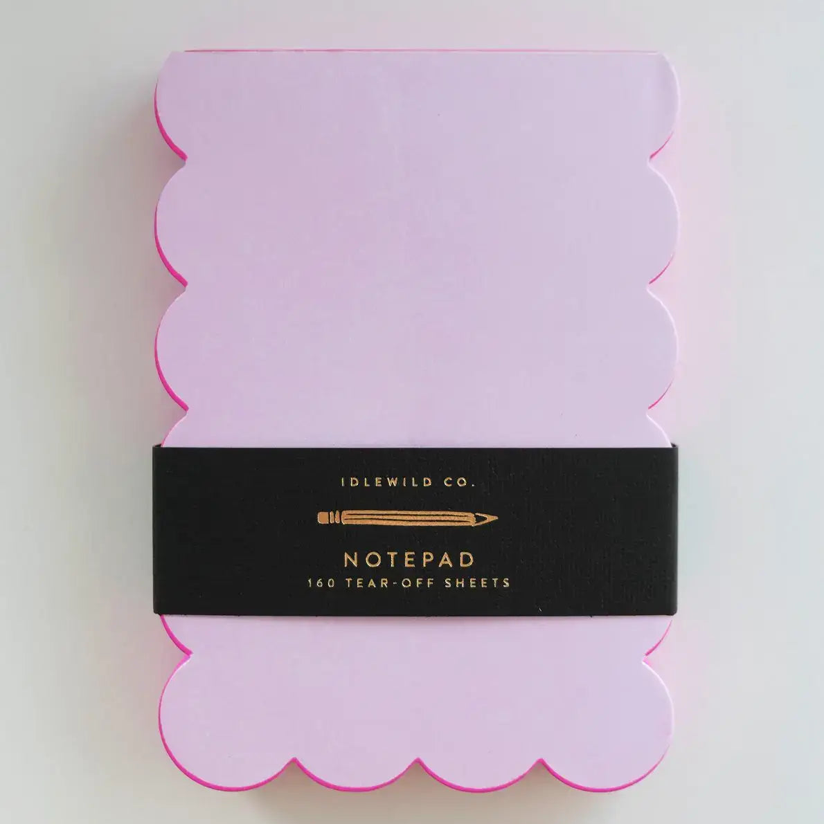Scalloped Shaped Notepad in Lilac And Hot Pink on a white background at Addison West