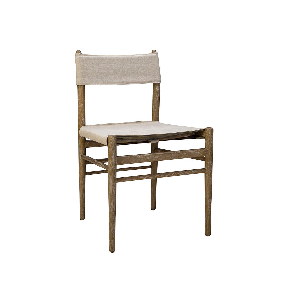 Leather Prescott Dining Chair in Linen on a  white background at Addison West