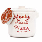 Crock of Herbs De Provence for Pizza on a white background