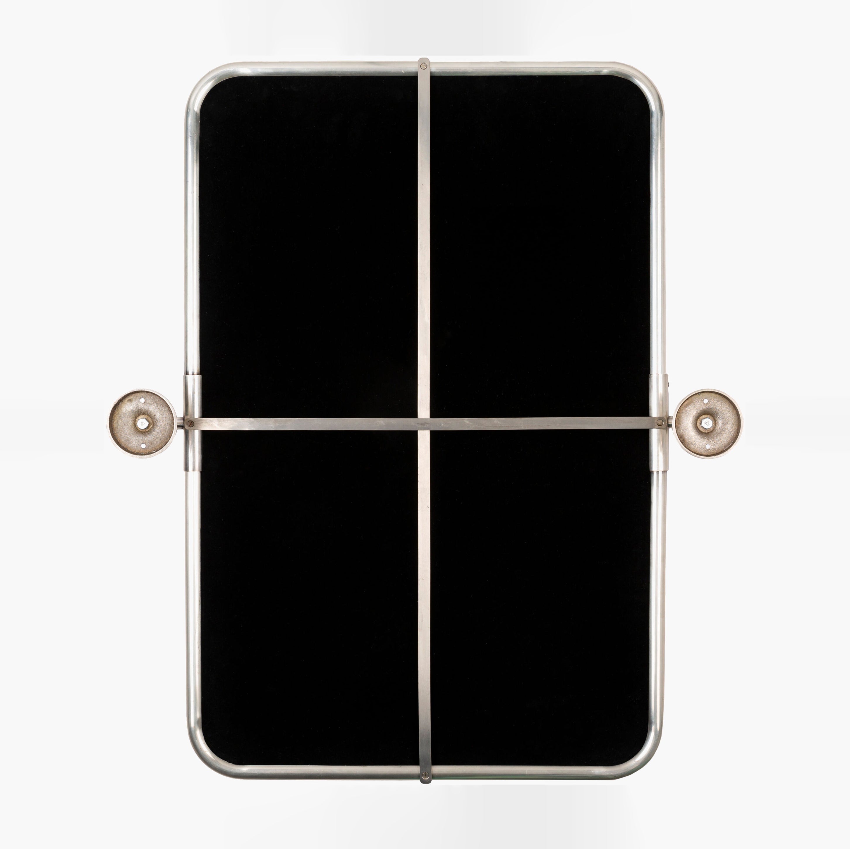 Back of Burnish Accent Mirror in Antiqued Silver on a white background at Addison West