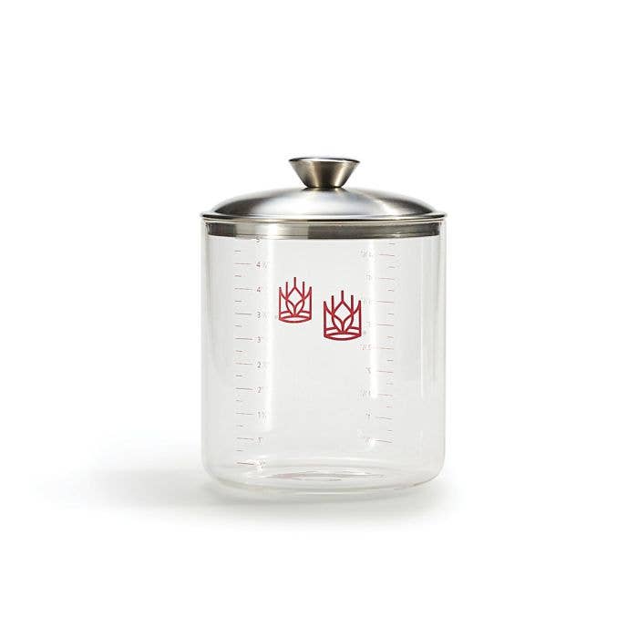 King Arthur Baking Glass Sourdough Crock on a white background at Addison West